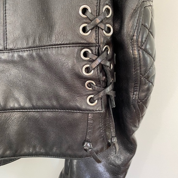 Balenciaga Black Leather Moto Quilted Jacket - Picture 9 of 12